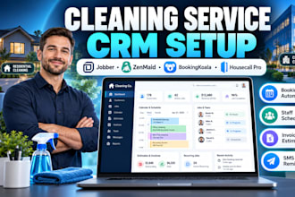 setup cleaning service CRM jobber zenmaid bookingkoala housecall pro