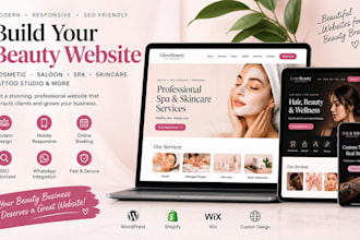 build beauty website cosmetic website saloon spa skincare tattoo studio website