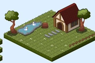 draw pixel art isometric pixel art game asset pixel character animation tileset