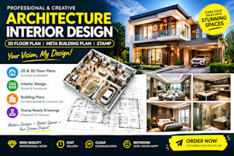 architecture interior design, 3d floor plan, meta building plan stamp