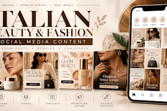 design italian beauty and fashion social media content creation instagram posts