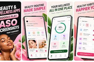 google play aso screenshots for beauty and wellness apps