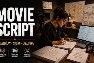 write a professional movie script, screenplay, or film script