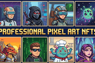 create nft pixel art cryptopunks pixel art nft collection design of your choice