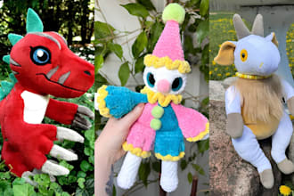 do custom plush toy stuffed animal plushie handmade amigurumi crochet kawaii toy