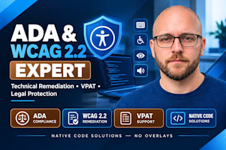 provide expert ada compliance, wcag 2 2 remediation, technical fixes and vpat