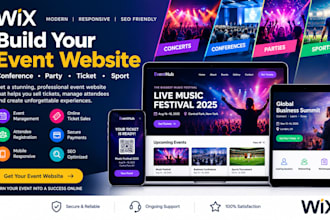 build wix event website, conference website, party website, ticket site, sport