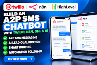 build a2p 10dlc twilio SMS chatbot n8n ghl ai lead management CRM automation