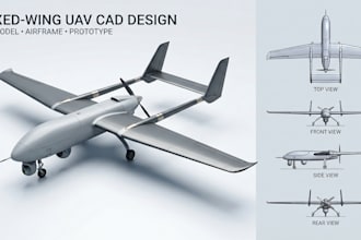 design custom fixed wing uav rc aircraft 3d printable drone cad