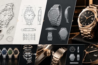 design luxury wristwatch, 3d watch cad, technical drawings and manufacturing