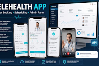 do doctor profile, appointment scheduling, reminders, admin panel telehealth app