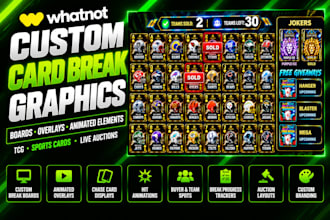 design whatnot card break boards and animated overlays for tcg streams