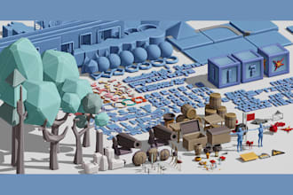 create low poly 3d game ready assets for unity and unreal