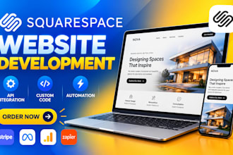 build squarespace website, API integration, redesign, fix custom code automation
