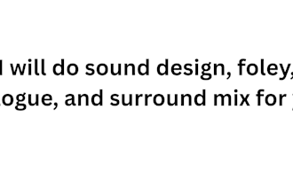 do sound design, foley, dialogue, and surround mix for you as an artist or gamer