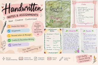 neatly handwrite your notes, letters and custom text