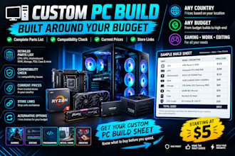 create custom PC build sheets for any budget