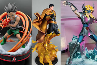 3d print and paint custom anime figure resin statue miniature bust anime stl