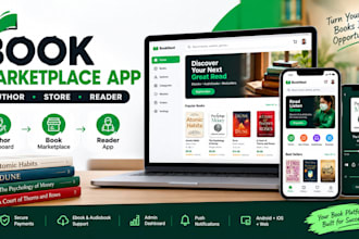 develop ebook app, book marketplace, author app and ebook store