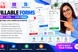 design fillable PDF HTML web forms conditional logic and workflow  automation