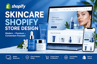 design a professional shopify skincare and cosmetics website