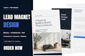 design lead magnet PDF, canva lead magnet, ebook and workbook