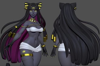 create fix and optimize 3d furry anime, vrchat furry avatar, vr character vroid