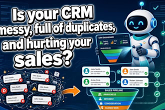 implement CRM, clean messy data, deduplicate contacts, fix pipeline salesforce