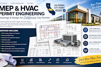 provide permit engineering mep drawing hvac design for california city permits