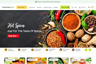 design spices shopify store sauce seasoning grocery store food recipe website