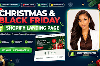 design christmas black friday shopify landing page and holiday sales page