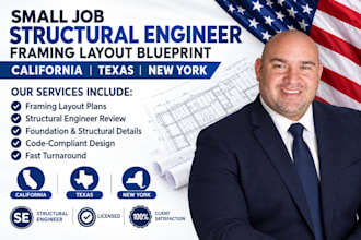 small job structural engineer framing layout blueprint california texas new york
