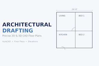 create precise 2d architectural floor plans and drafting