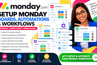setup monday boards automations permissions connect boards and mirror columns
