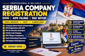 register your serbia company doo with remote apr filing and tax setup