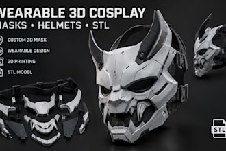 design wearable 3d cosplay masks, helmets and stl models