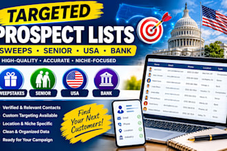 provide sweeps, senior, USA and bank leads with targeted lead generation