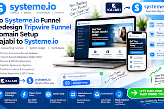 do systeme io funnel redesign tripwire funnel  domain setup kajabi to systeme io
