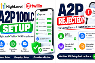 do gohighlevel a2p 10dlc registration, twilio a2p, tcr approval and compliance