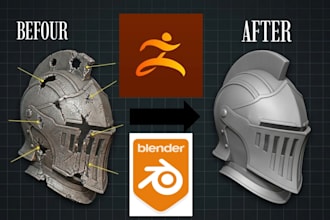 scan cleanup, 3d cosplay edit 3d mask helmet model, repair stl file for printing