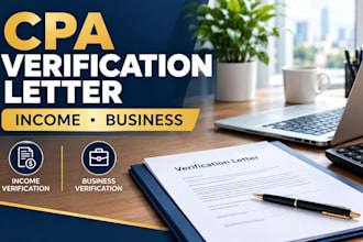 provide CPA verification letter for income, ownership and employment