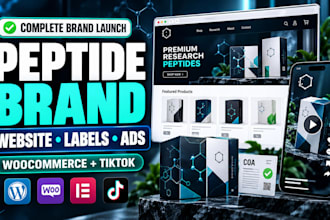 build peptide website, design peptide labels and create peptide tiktok ads