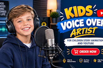 record kid character child voiceover, boy teenage voiceover for children stories