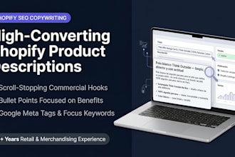write high converting shopify SEO product descriptions