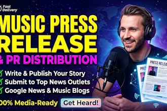 write music press release and submit press release to news outlets