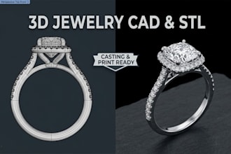 design 3d jewelry cad models, luxury accessories, and print ready stl files