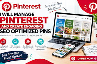 manage pinterest and create engaging SEO optimized pins