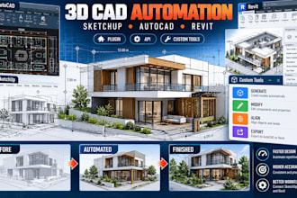 develop custom sketchup plugin autocad addin revit API and 3d automation