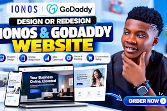 design or redesign ionos website, godaddy website design, ionos website design