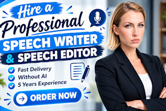write an engaging keynote, wedding and motivational speech